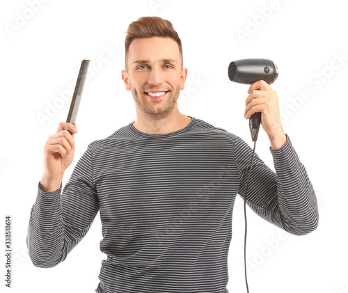 Handsome young man with com...