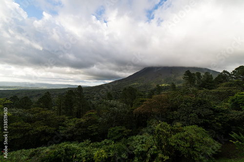 Arenal Volcano topped with cloud, costa rica