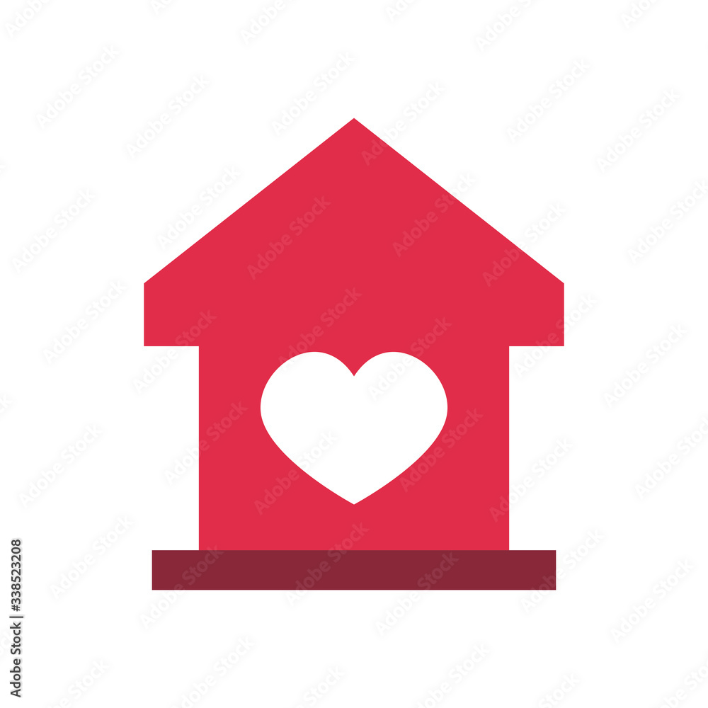 charity donations concept, house with heart icon, flat style charity donations concept, house with heart icon, flat style