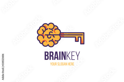 Great Idea Concept with Brain and key shape