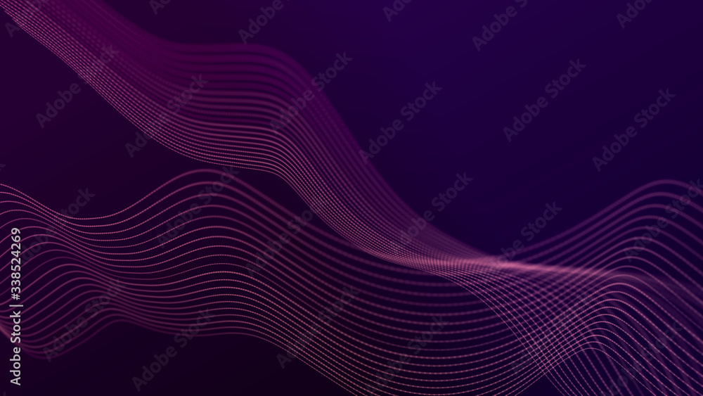 Abstract wave of sound particles. Equalizer for music. Signal transmission. 3d rendering. Abstract wave of sound particles. Equalizer for music. Signal transmission. 3d rendering.