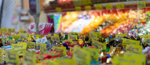 Colourful sweets and candy on an Ukrainian market