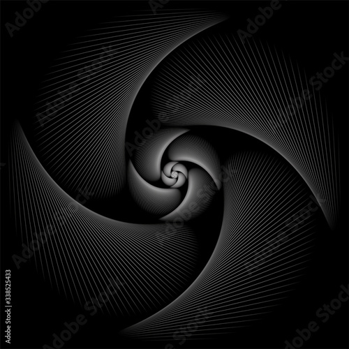 Magical white rose shape vector image on black background