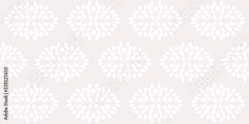 White monohrome floral ornate pattern. Seamless design for fabric  textile  book  interior  wallpaper.