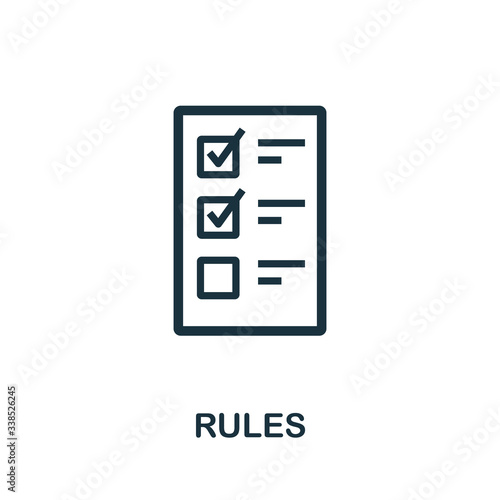 Rules icon. Simple element from regulation collection. Filled Rules icon for templates, infographics and more