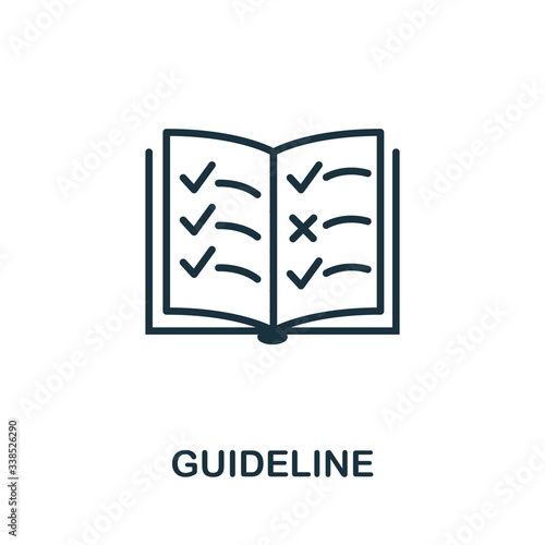Guideline icon. Simple element from regulation collection. Filled Guideline icon for templates, infographics and more photo