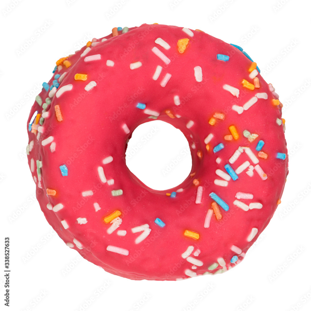 Pink donut isolated Pink donut isolated