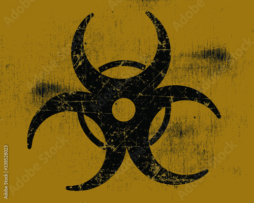  biohazard symbol. Warning of the dangers in the region of epidemic. Stock illustration