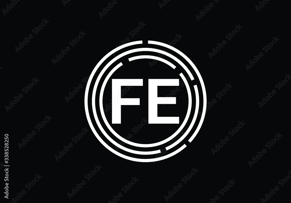 Initial Monogram Letter FE Logo Design Vector Template. FE Letter Logo Design Initial Monogram Letter FE Logo Design Vector Template. FE Letter Logo Design
