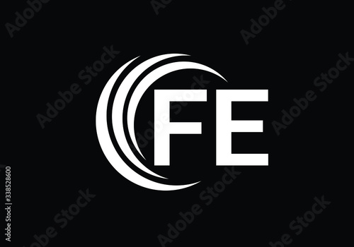 Initial Monogram Letter FE Logo Design Vector Template. FE Letter Logo Design