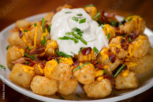 Loaded Tater Tots with Sour Cream