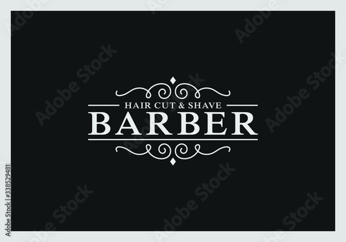 haircut, barbershop, barber , shaver logo design premium vector