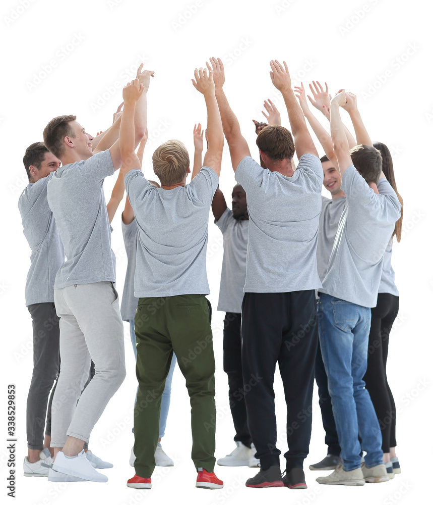Fototapeta premium group of diverse young people showing their unity.