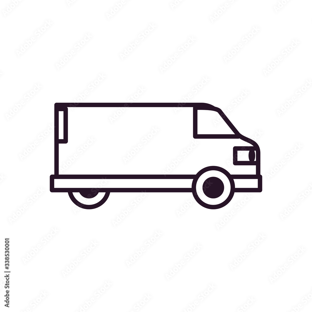 cargo delivery van icon, line style