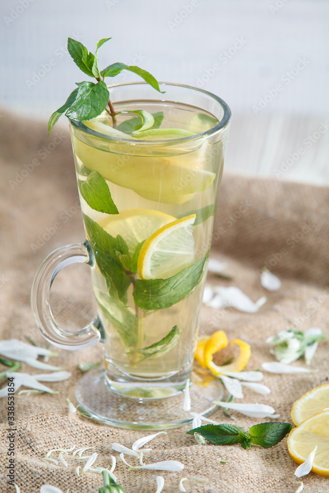 mint tea with lemon mint tea with lemon