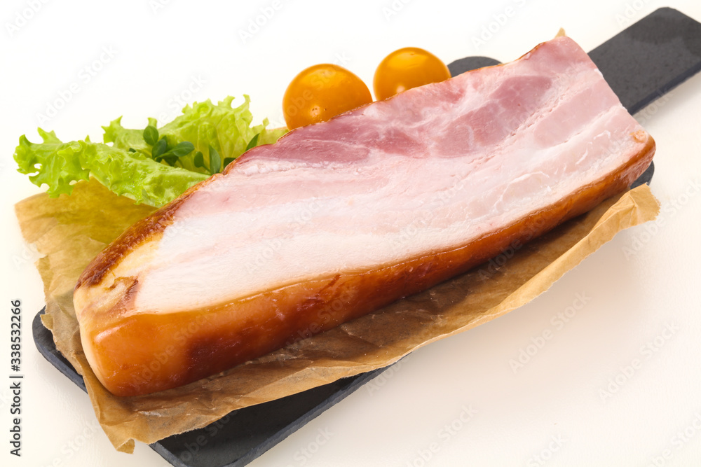 Smoked pork breast with salad leaves Smoked pork breast with salad leaves