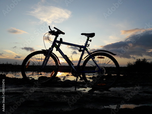 biking in hard trail