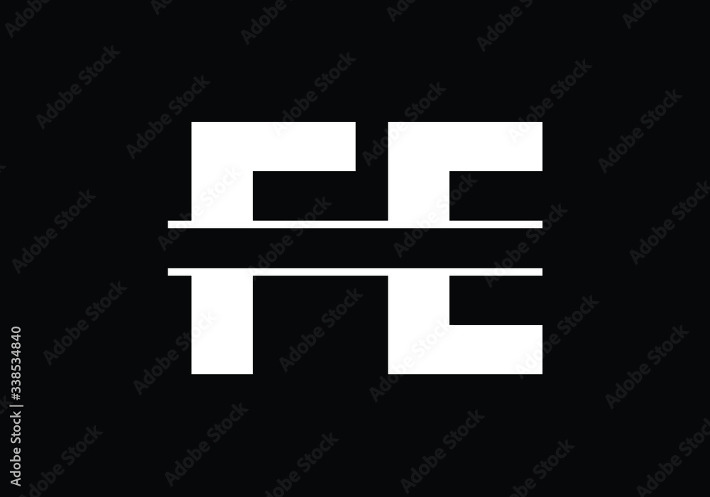 Initial Monogram Letter FE Logo Design Vector Template. FE Letter Logo Design Initial Monogram Letter FE Logo Design Vector Template. FE Letter Logo Design
