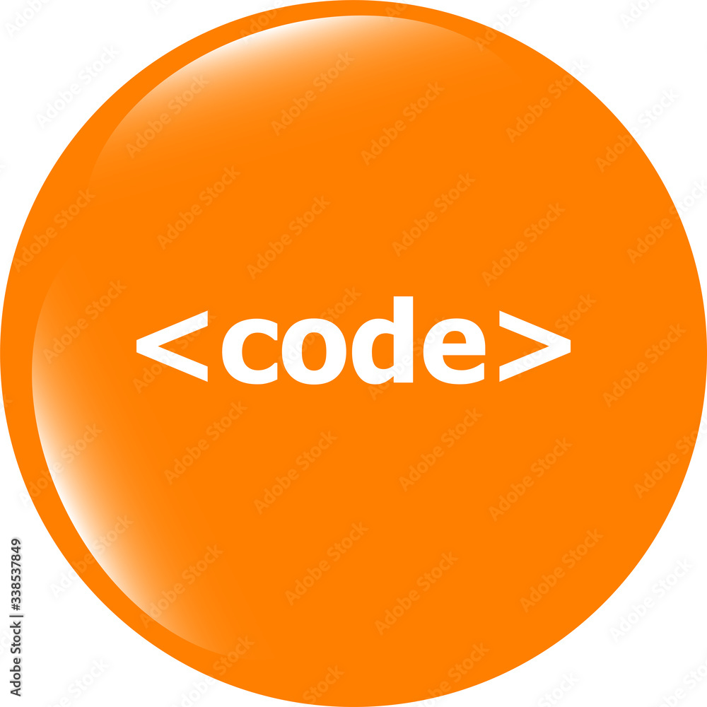 Code sign icon. Programming language symbol. Circles buttons Code sign icon. Programming language symbol. Circles buttons