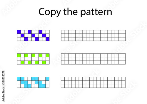 Copy the pattern - vector worksheet for children scaled for A4 print