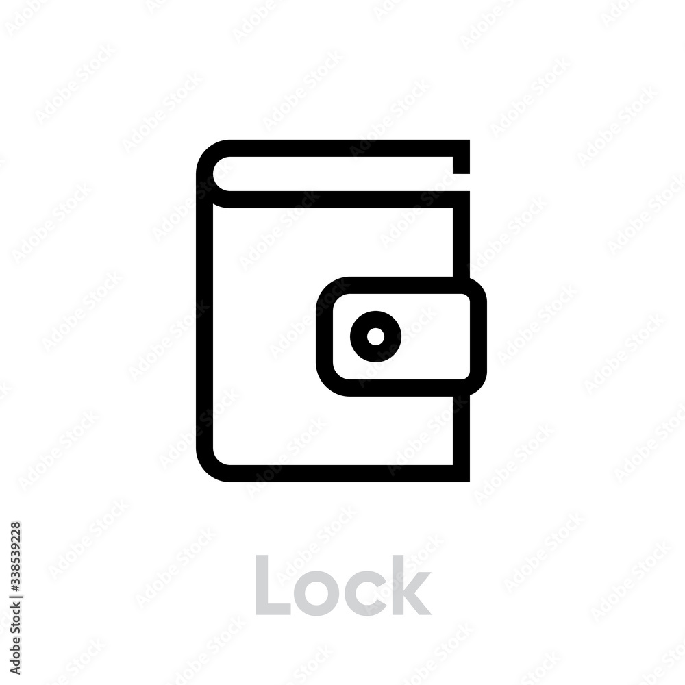 Lock Book icon. Editable Vector Outline. Lock Book icon. Editable Vector Outline.