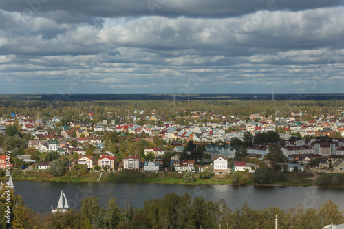 water, city, view, panorama, landscape, river, lake, sky, city, port, travel, building, Tver, architecture, nature, Bay, Harbor, buildings, cityscape, panoramic, coast, cityscape, blue, boat, Russia, 