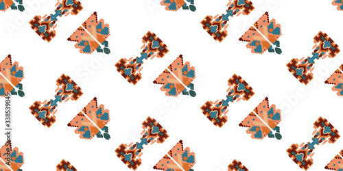 Drapery curves pagan tripe seamless pattern. Indian old surface background. Vector