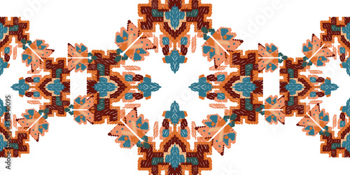 Drapery curves pagan tripe seamless pattern. Indian old surface background. Vector ornament