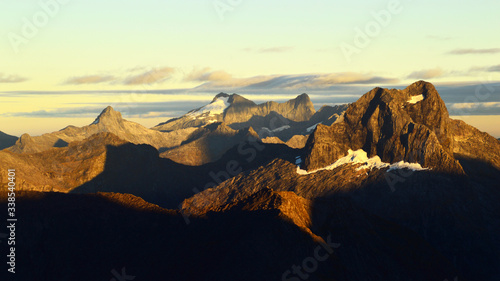 Sunrise over Fiordland National Park, New Zealand