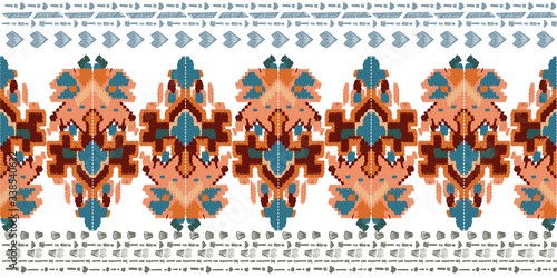 Drapery curves pagan tripe seamless pattern. Indian old surface background. Vector ornament