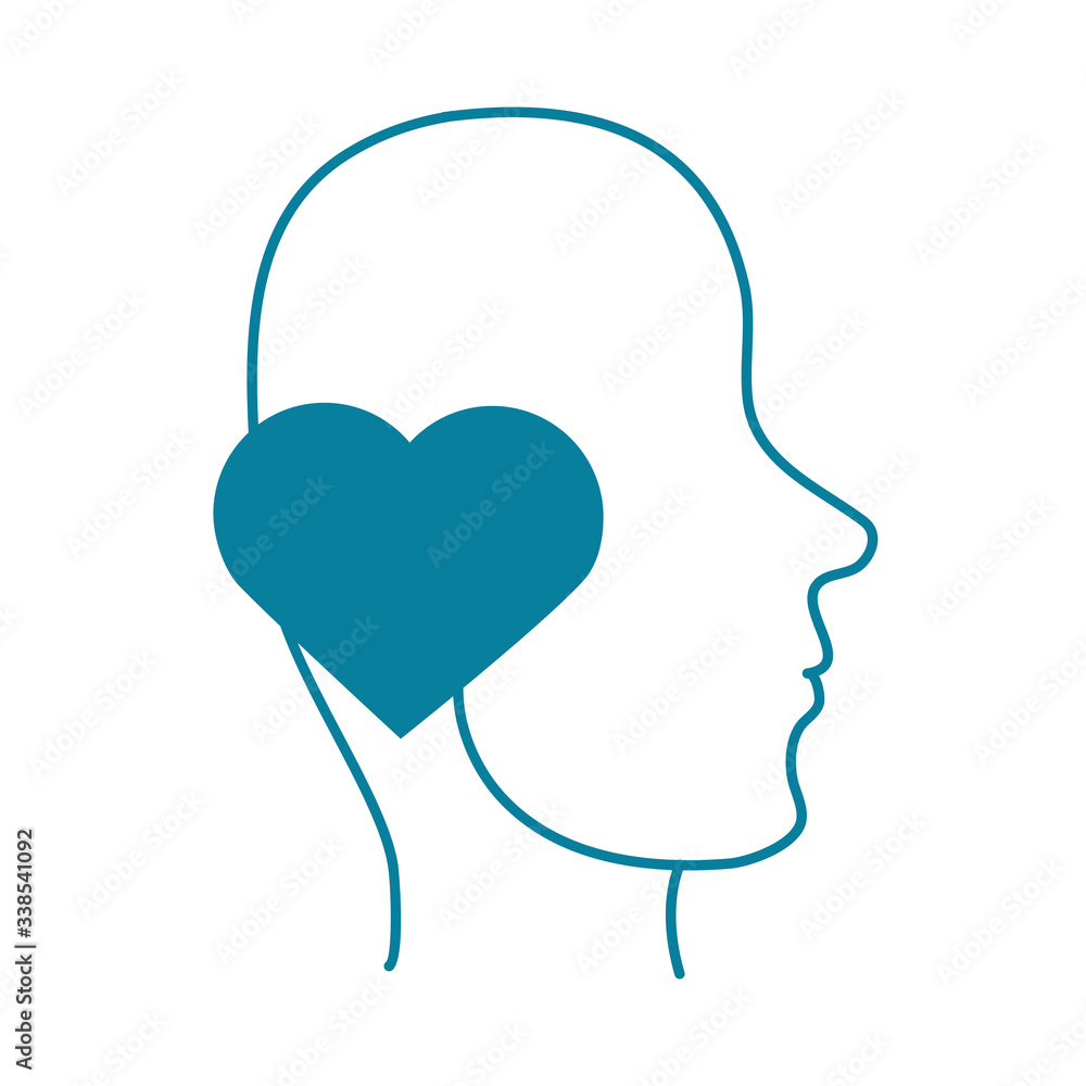 happy friendship day celebration human profile heart love silhouette style icon happy friendship day celebration human profile heart love silhouette style icon