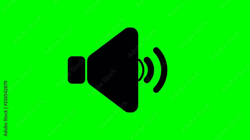 Animation of sound icon on green background. 4K video. Green background can be removed. Animation of sound icon on green background. 4K video. Green background can be removed.