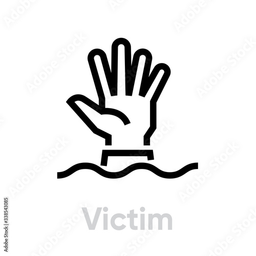 Victim icon. Editable Vector Outline.
