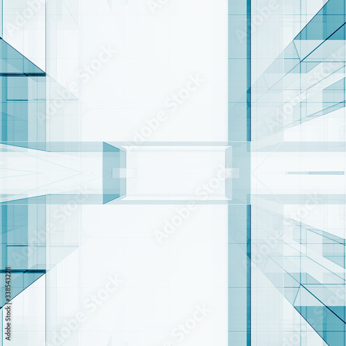 Blue cube 3d rendering