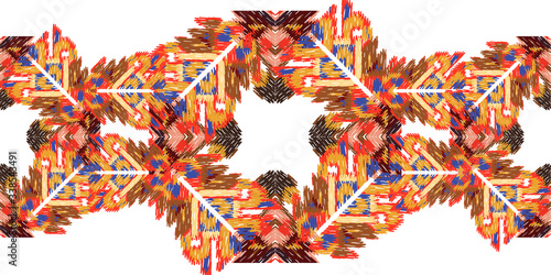 Drapery curves pagan tripe seamless pattern. Indian old surface background.