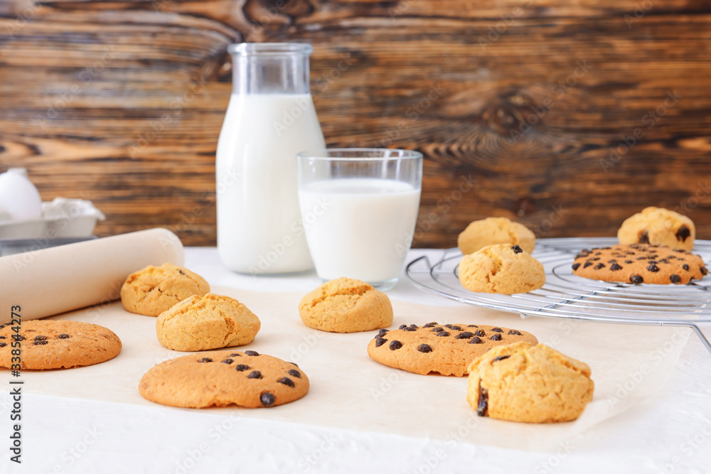 Sweet cookies on white table Sweet cookies on white table