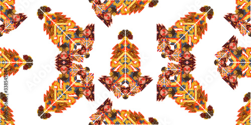Drapery curves pagan tripe seamless pattern. Indian old surface background.