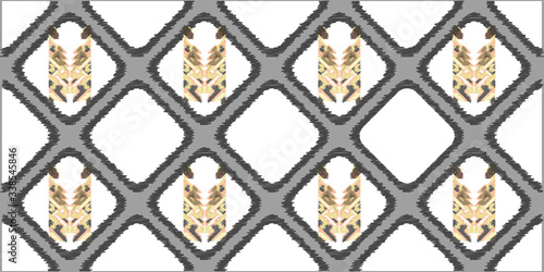 Drapery curves pagan tripe seamless pattern. Indian old surface background. Vector ornament.