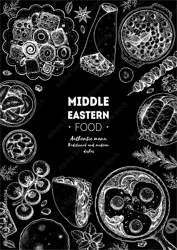 middle-eastern-food-top-view-frame-food-menu-design-with-kebab-dolma
