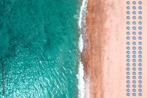 Summer aerial photo of beach and sea 
