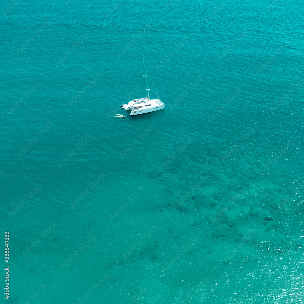 Summer aerial photo of beach and sea 