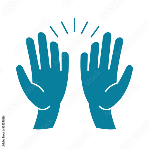 happy friendship day celebration hands high five silhouette style icon