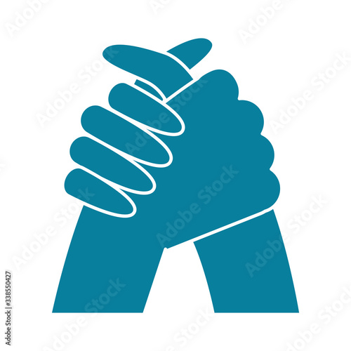 happy friendship day celebration handshake gesture silhouette style icon