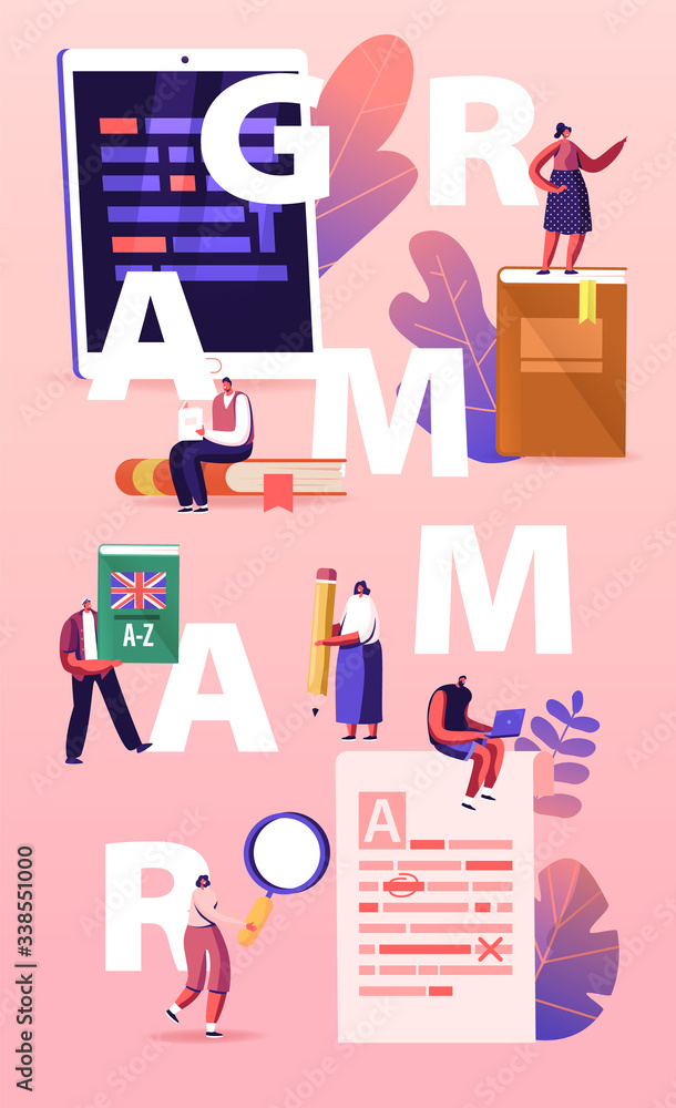 English Grammar Examination Concept. Tiny People Characters Correct Mistakes and Errors in Paper and Digital Test. Fail Exam Results, Incorrect Answers Poster Banner Flyer. Cartoon Vector Illustration English Grammar Examination Concept. Tiny People Characters Correct Mistakes and Errors in Paper and Digital Test. Fail Exam Results, Incorrect Answers Poster Banner Flyer. Cartoon Vector Illustration