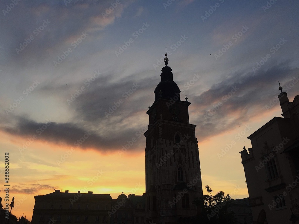 Kraków at sunset