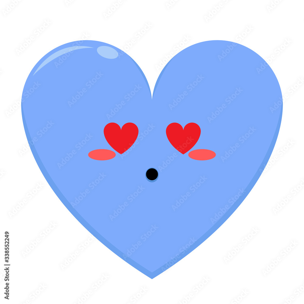 Blue Love Character with Love Expression