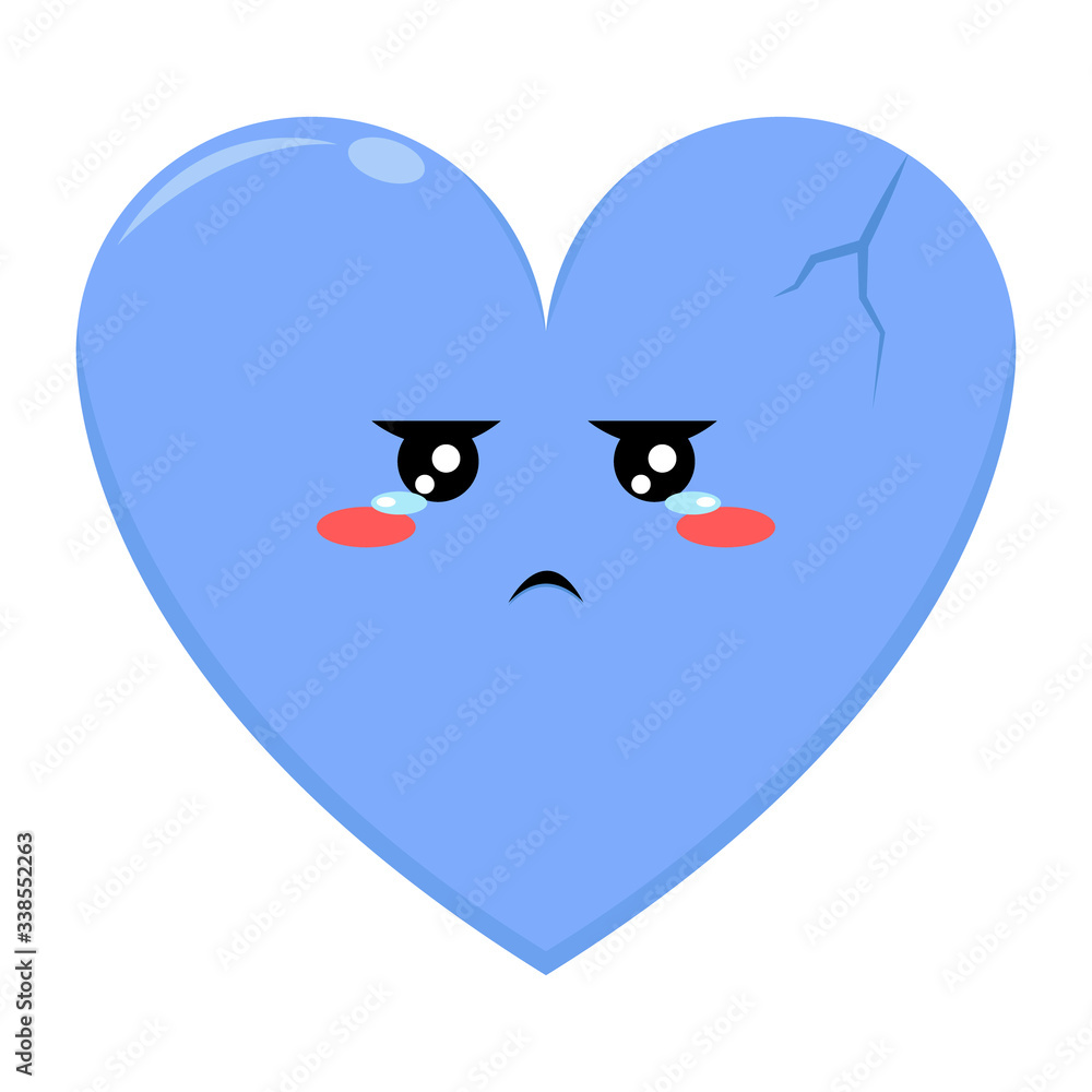 Fototapeta premium Blue Love Character with Sad Expression
