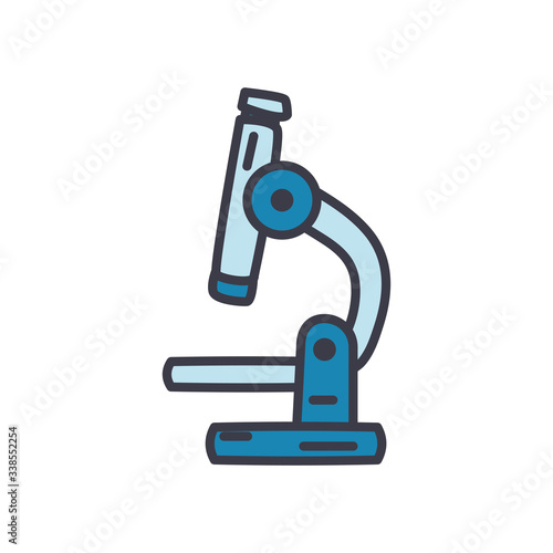 microscope tool icon, flat style