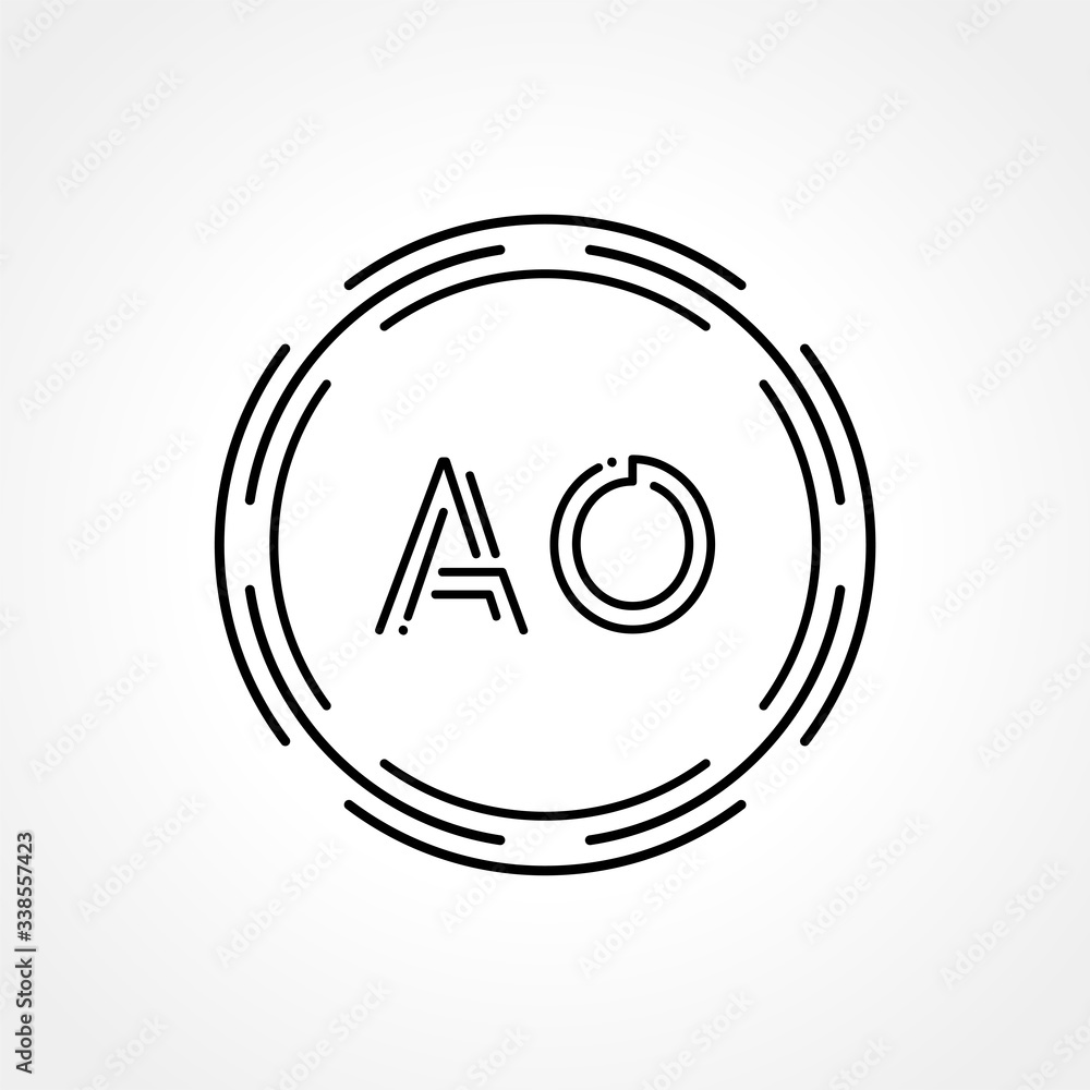 Initial AO Logo Creative Typography Vector Template. Digital Abstract Letter AO Logo Design