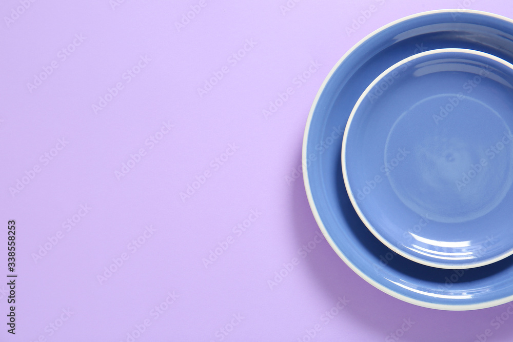 Clean plates on color background Clean plates on color background